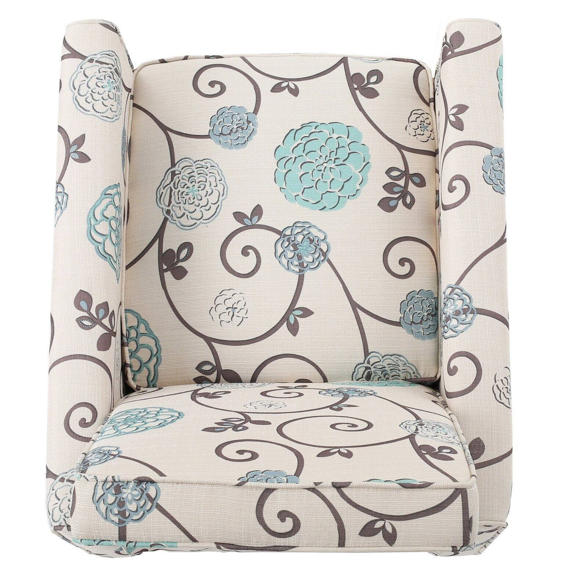 White and Blue Fabric Recliner Q560622