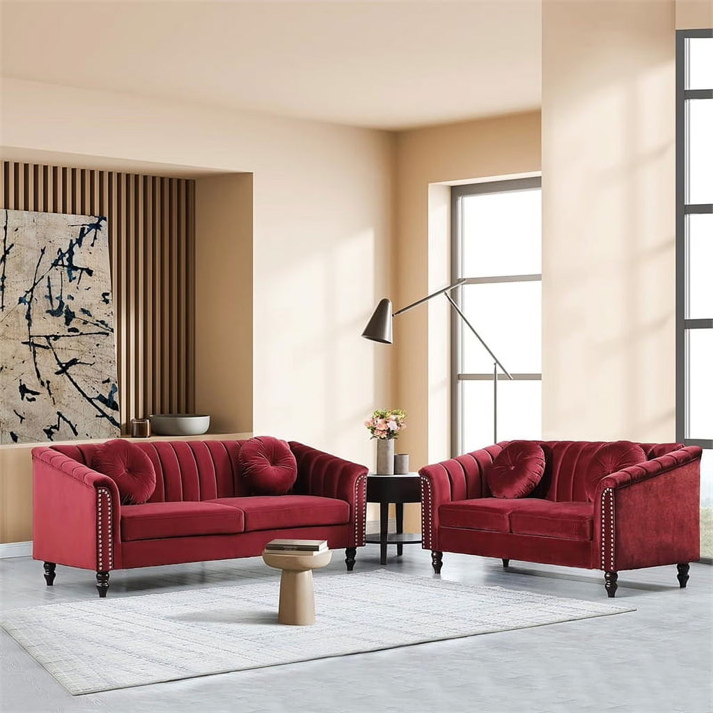 Red 2 Piece Living Room Set B60488