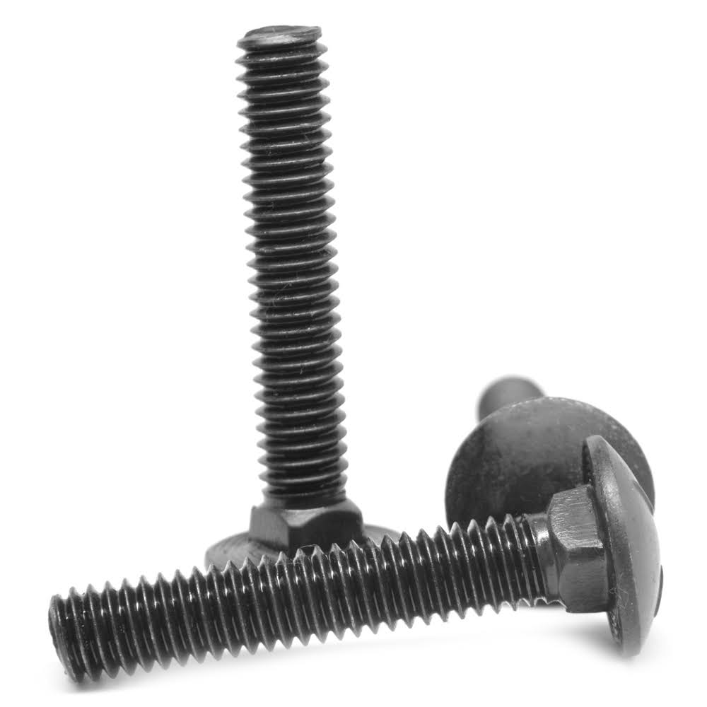 #10-24 x 7/8 Coarse Thread Carriage Bolt Low Carbon Steel Black Oxide K272400