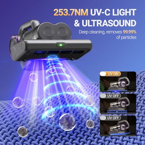 16Kpa Mattress Vacuum Cleaner with UV-C Light, Heat, HEPA Filter F937753
