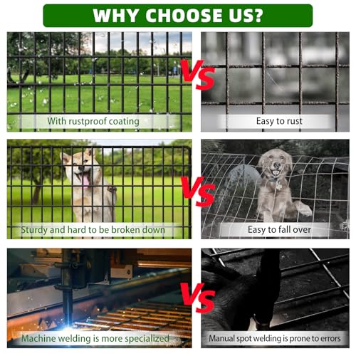 10 Panels 33 in x 24 ft Rustproof Metal Garden Fence X300