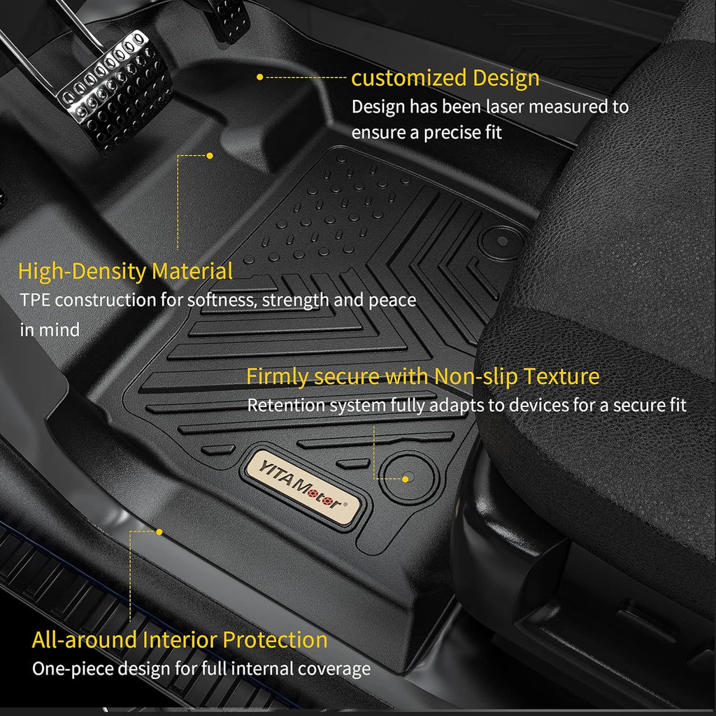 Black TPE Floor Liner Car Mats T13886