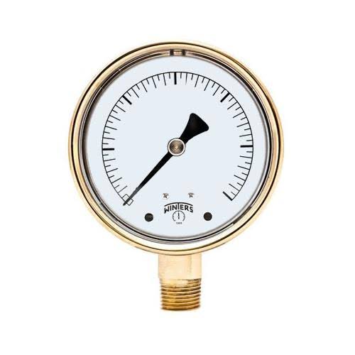 4x22 Brass Case Pressure Gauges Q174