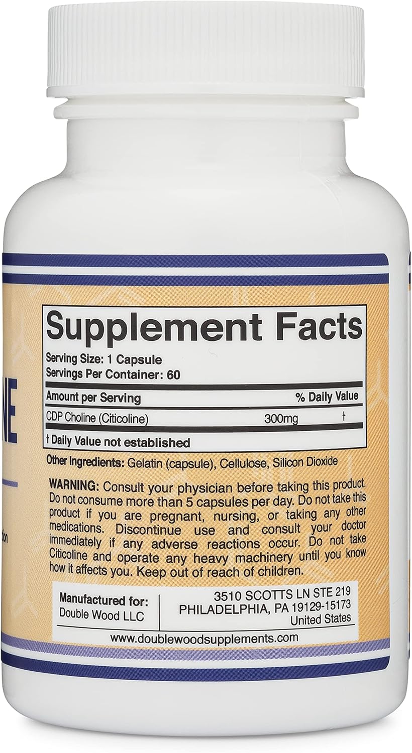60 Capsules 300mg CDP Choline Supplement R4079