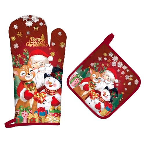 100% Cotton 4Pcs Oven Mitts and Pot Holders Set Y5596