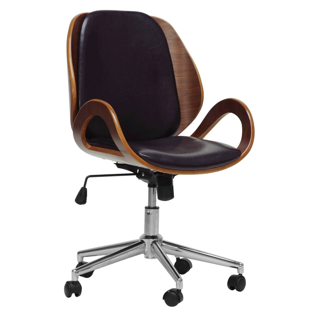 Walnut/Black Modern Office Chair D528