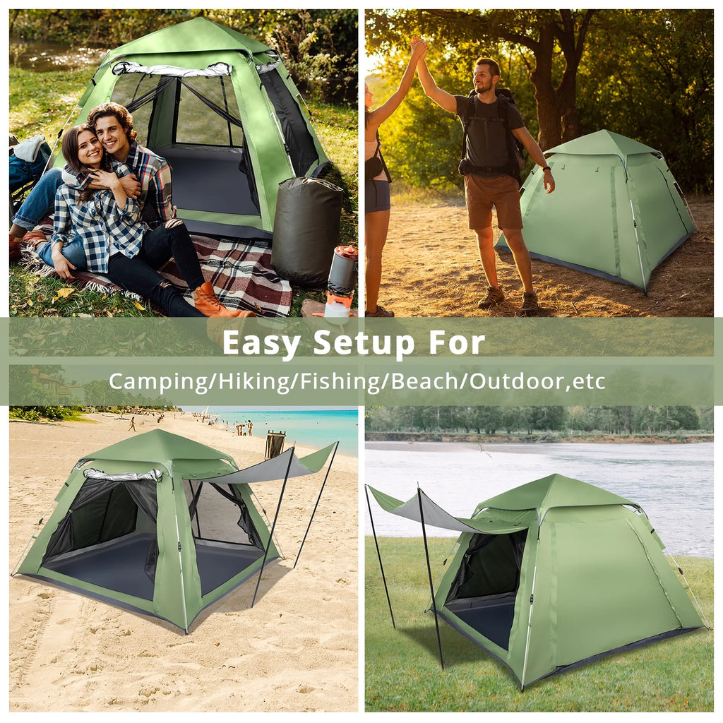 Green Quick Open Camping Tent for 4 Person Z832