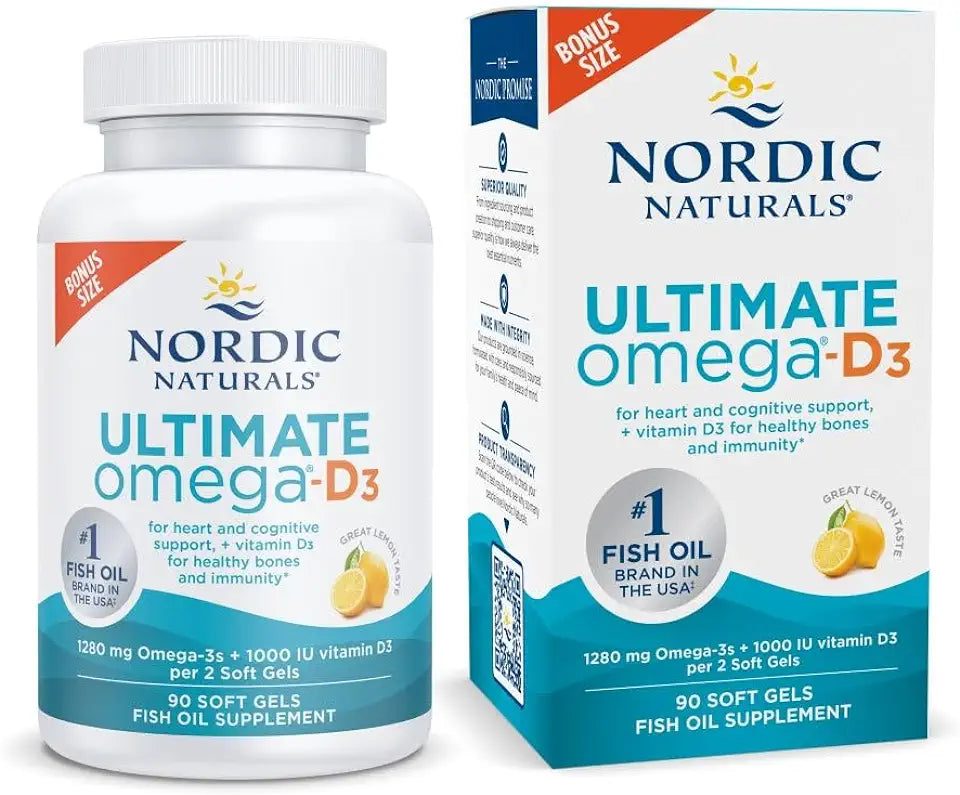 90 Soft Gels Lemon Flavor Omega-3 Vitamin D3 G968