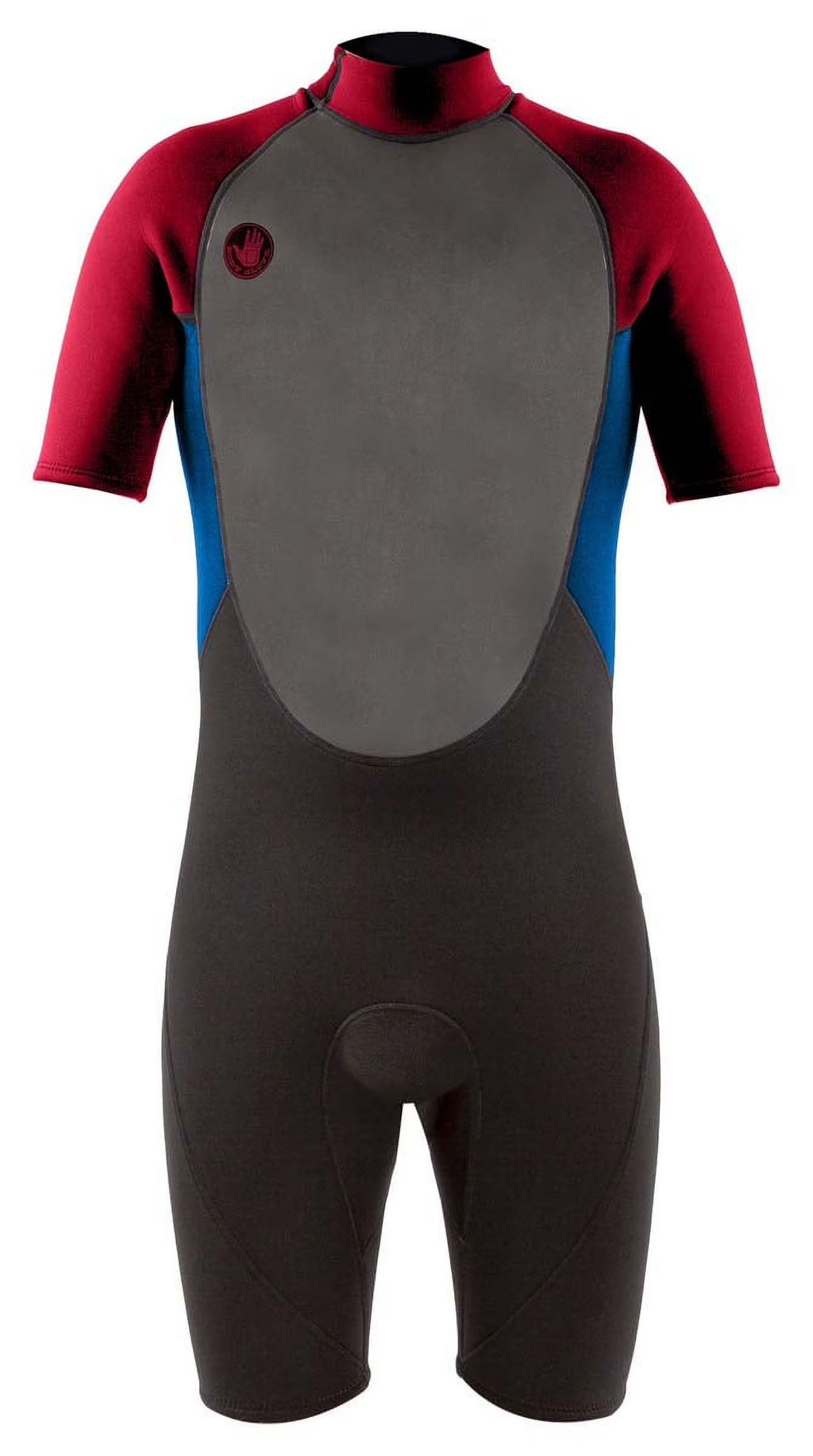 Red Youth Back Zip Short Sleeve Spring Suit Wet Suit M525