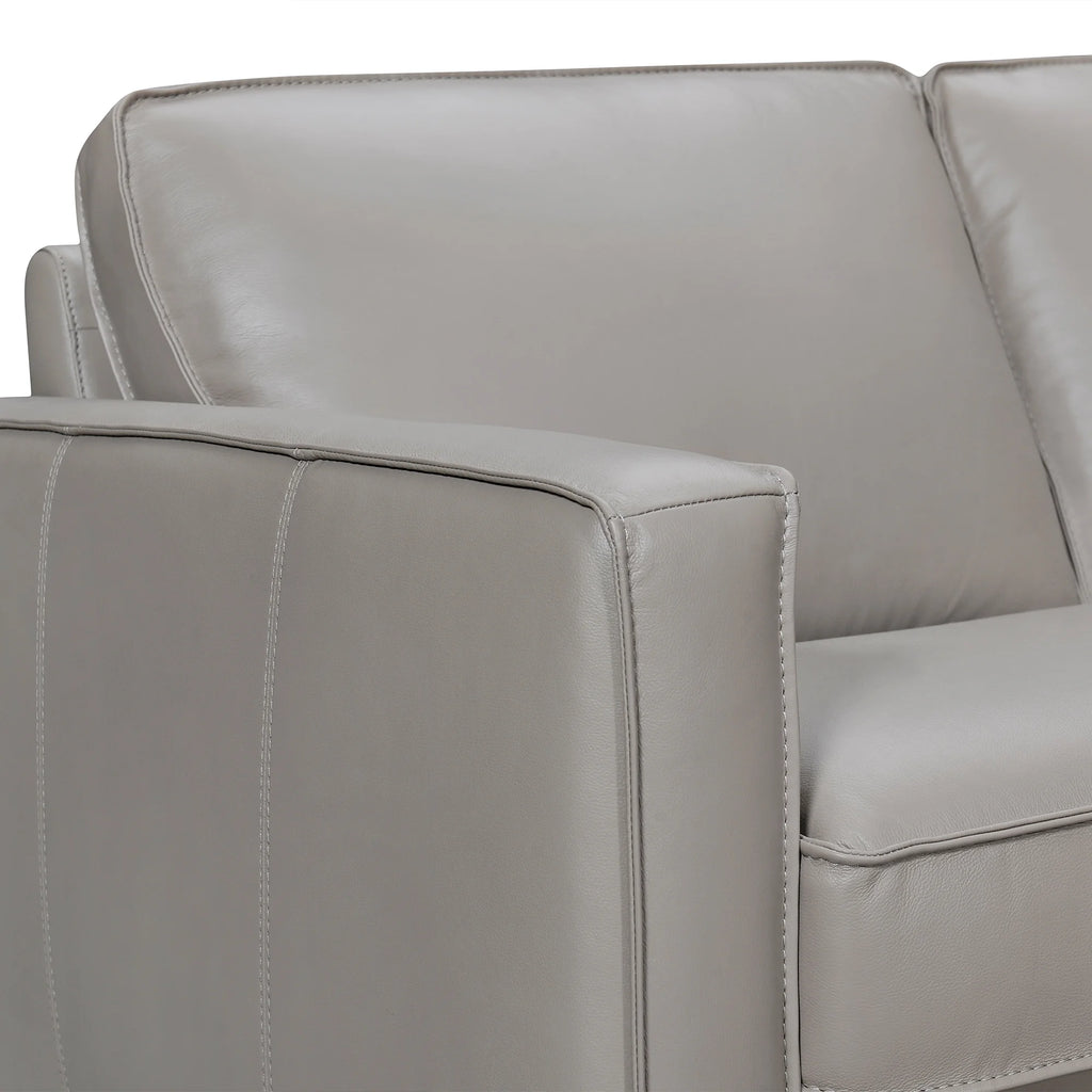 Greige Leather Sectional Sofa P3470