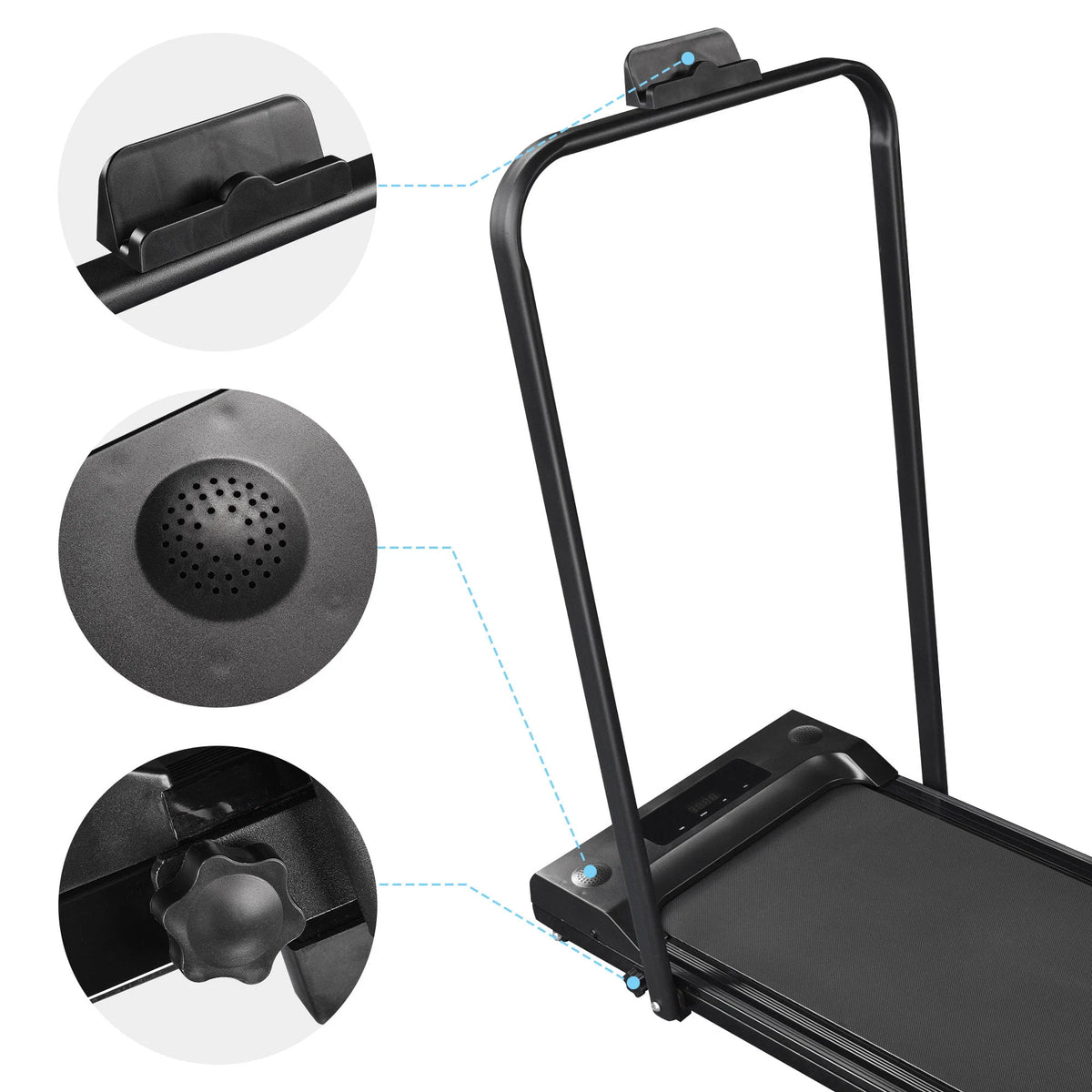 White Folding Electric Treadmill with LCD Display K586