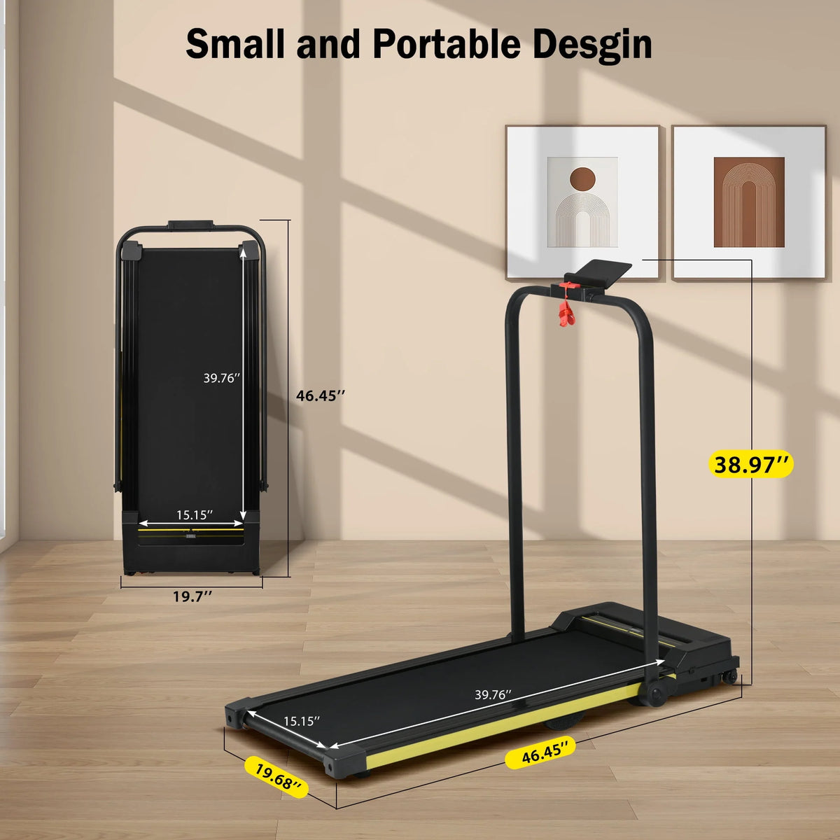 2 in 1 Foldable Treadmill 7.6MPH 2.5HP M31889