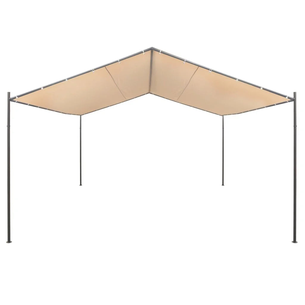 Beige Steel Frame Garden Canopy Tent Sun Shelter 13ft x 13ft x 8.5ft T13413
