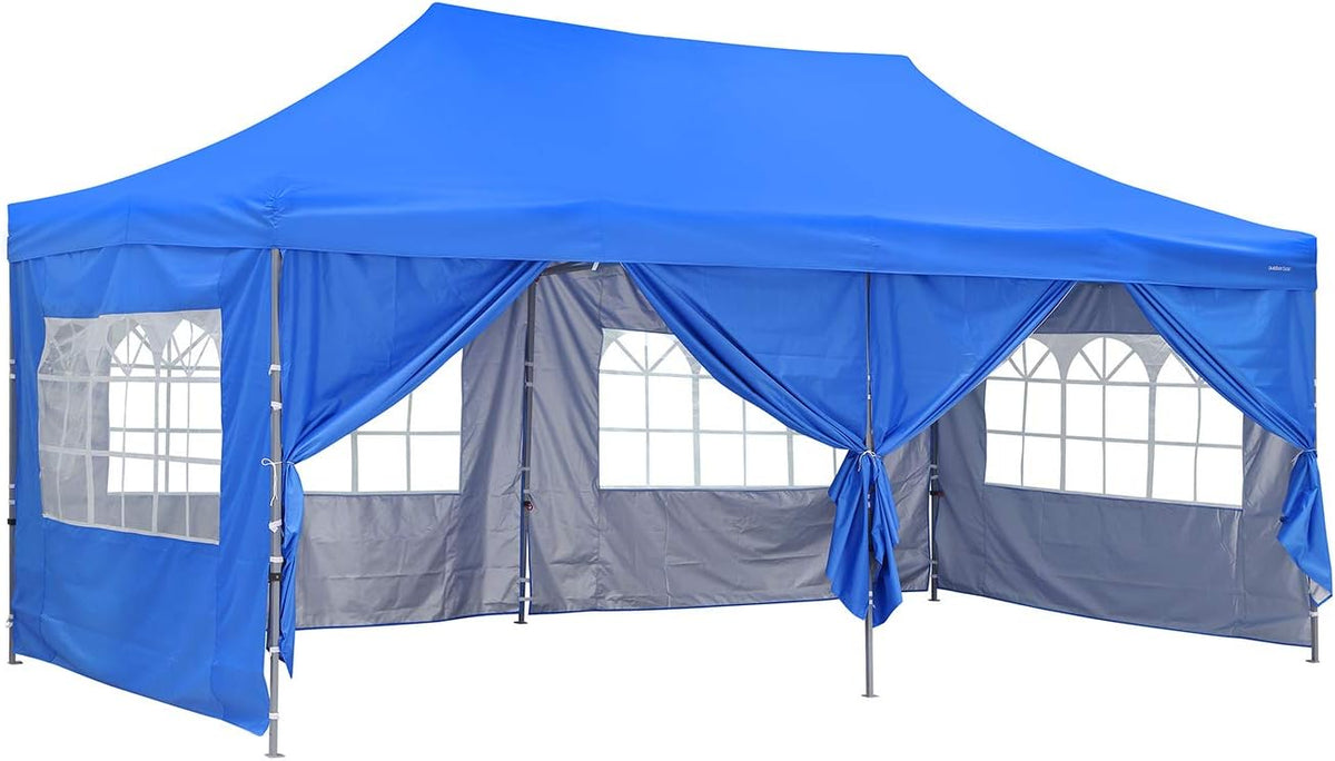 Blue 10x20 Ft Pop up Canopy Tent with Removable Sidewalls G370