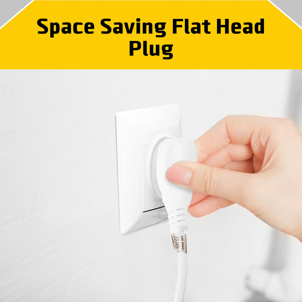 3 Prong Outlet Extension Cord Heavy Duty 25ft White 16 AWG S8183