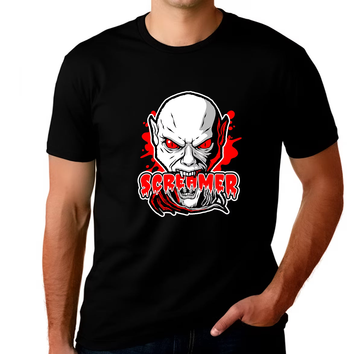 Halloween Vampire Shirts for Men Plus Size 1XL 2XL 3XL 4XL 5XL Y48857