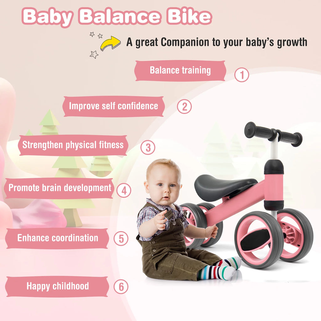 Pink 4 Wheels Baby Balance Bike D75492