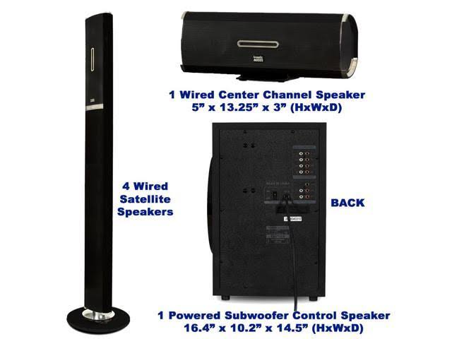 Tower 5.1 Bluetooth Speaker System with Optical Input and Mics B2753