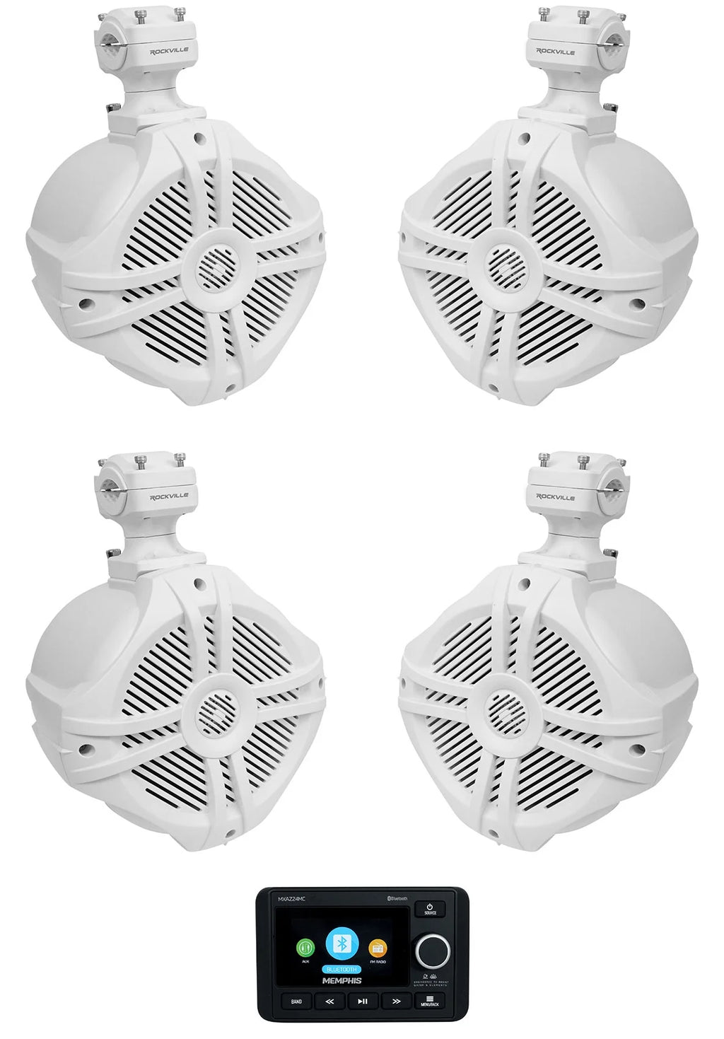 2-Zone Marine Bluetooth Receiver with 6.5" Wakeboard Speakers C465