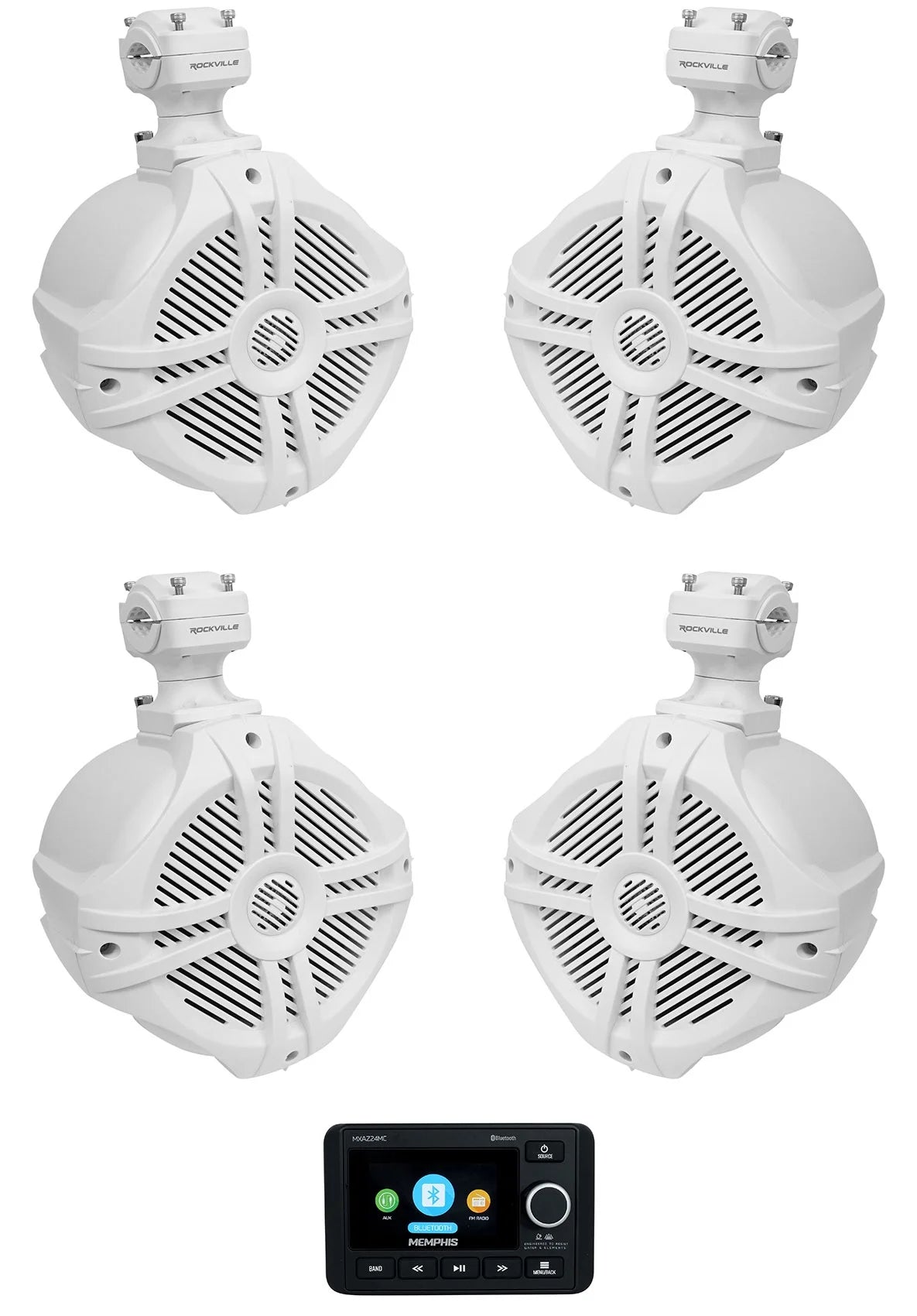 2-Zone Marine Bluetooth Receiver with 6.5" Wakeboard Speakers C465