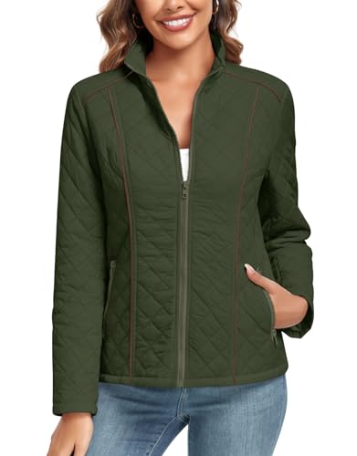 Lightweight Full Zip Diamond Quilted Coat S995365