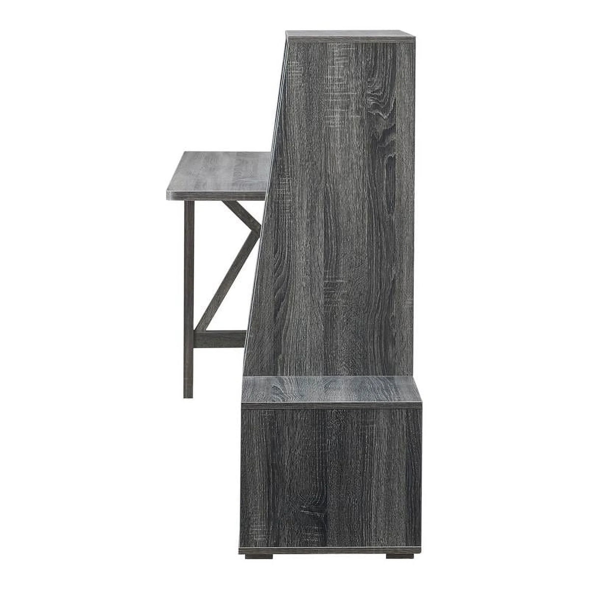 Contemporary Distressed Gray Wood Desk O586