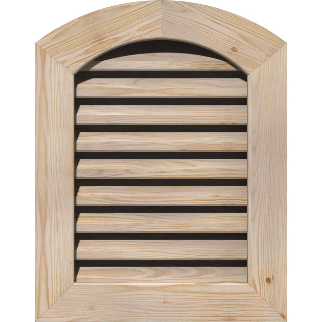 Unfinished Smooth Pine Arch Top Gable Vent L64438