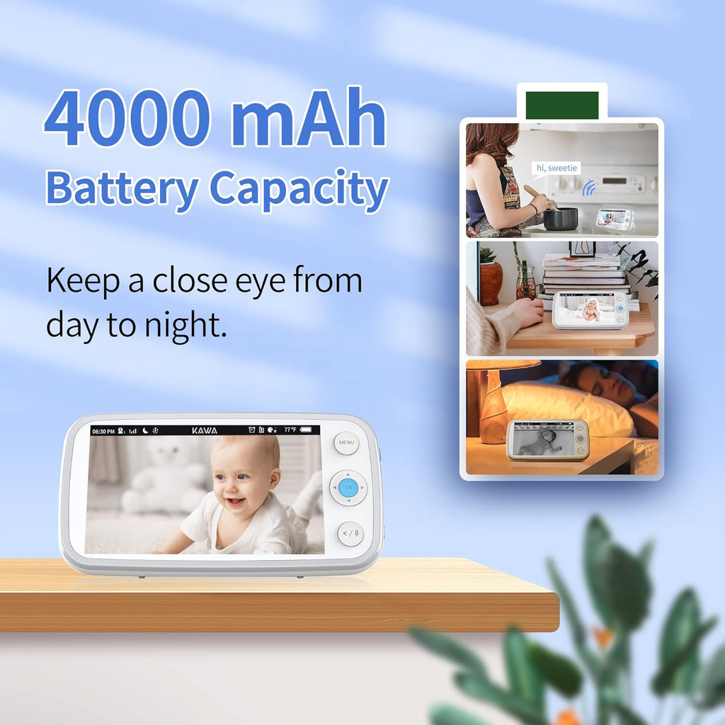 5 720P HD Video Baby Monitor with Night Vision and 2-Way Audio J6615