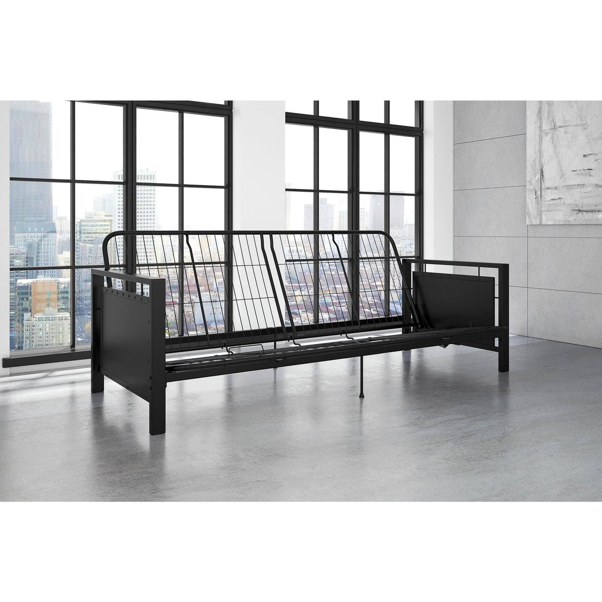 Black Metal Futon Frame T591