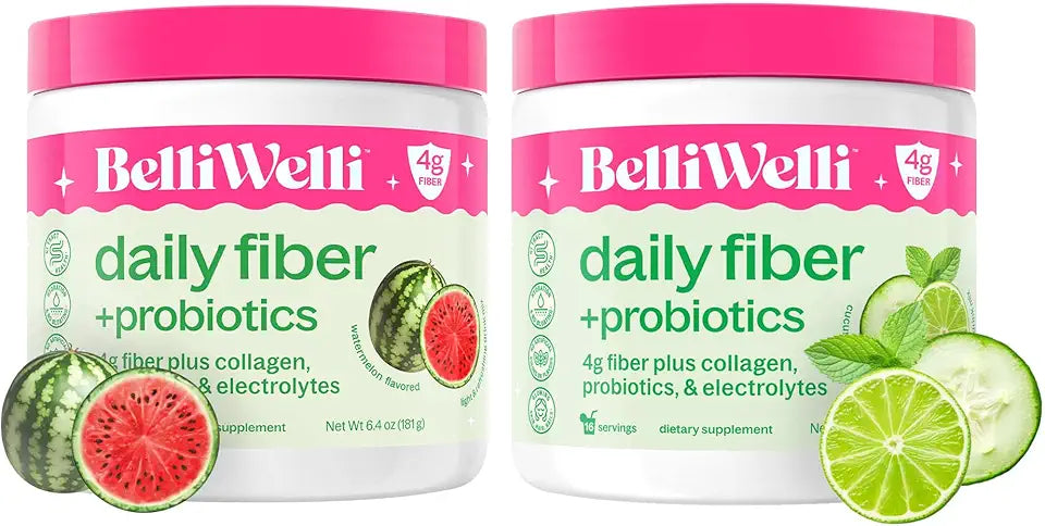 Cucumber Lime Mint & Watermelon Fiber Supplement with Collagen, Probiotics & Electrolytes, 32 Servings T492