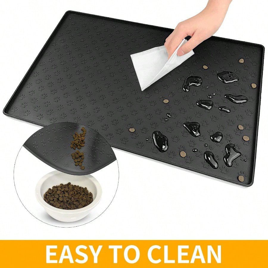 Black 31.5 23.6 Silicone Pet Placemat I9675