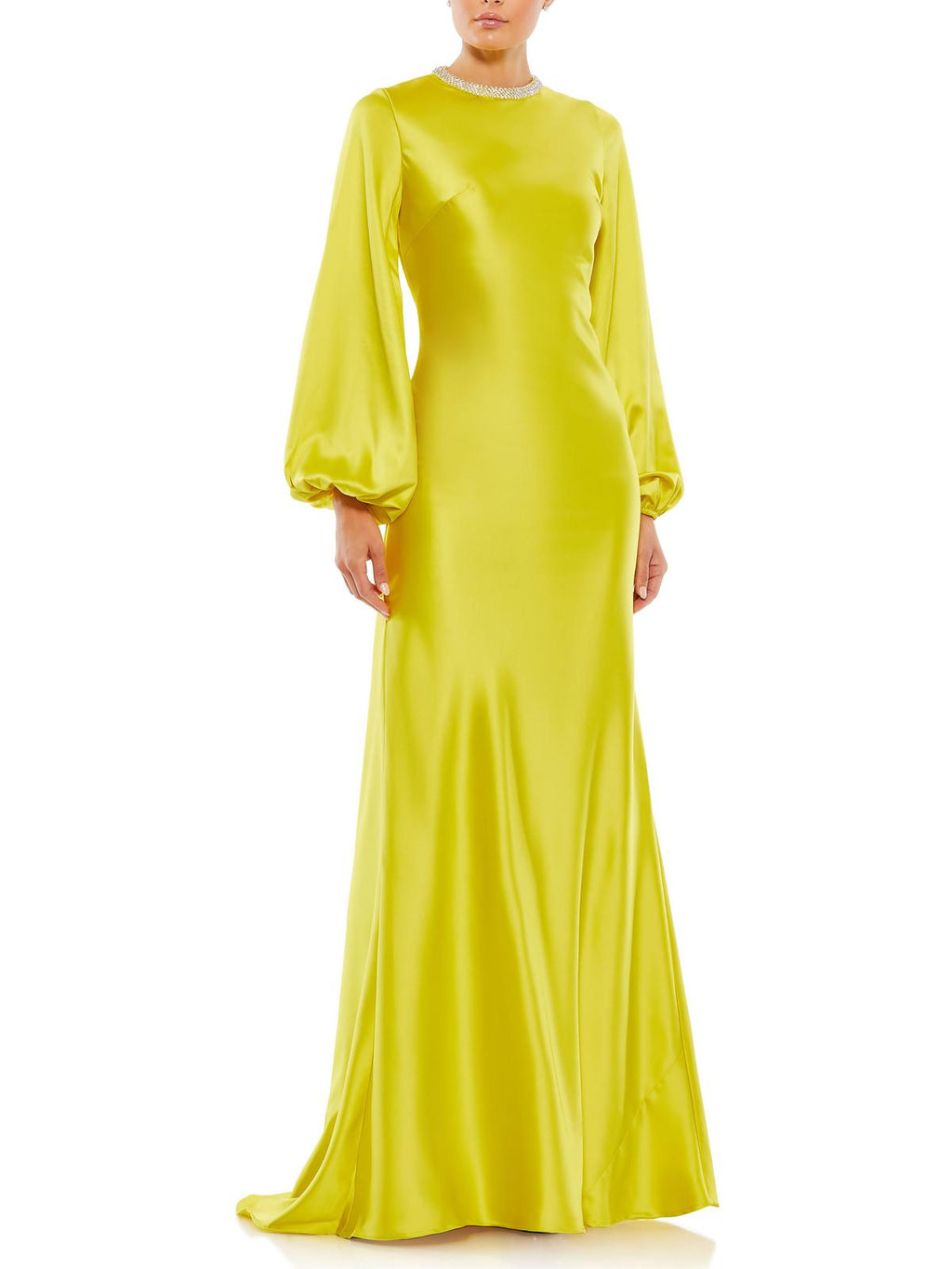 Satin Embellished Evening Dress N6087
