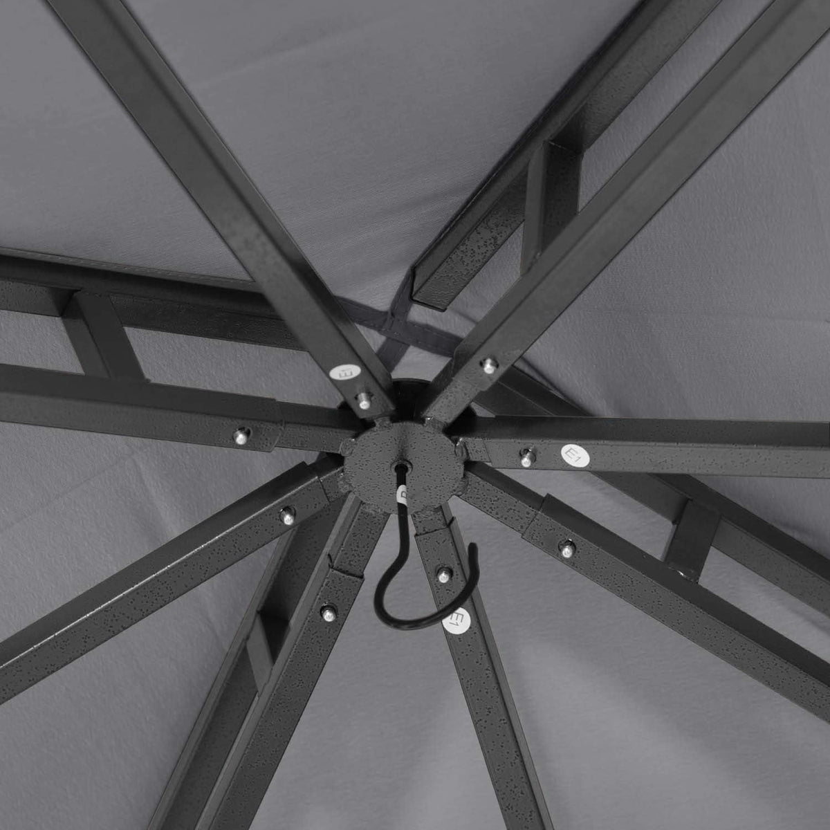 8'x 8' Gray Double Tiered Gazebo Canopy B51315