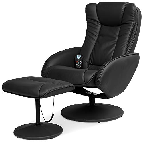 Brown Faux Leather Electric Massage Recliner with Stool M3372