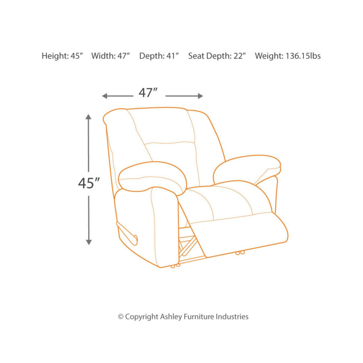 Taupe Zero Wall Recliner R53450