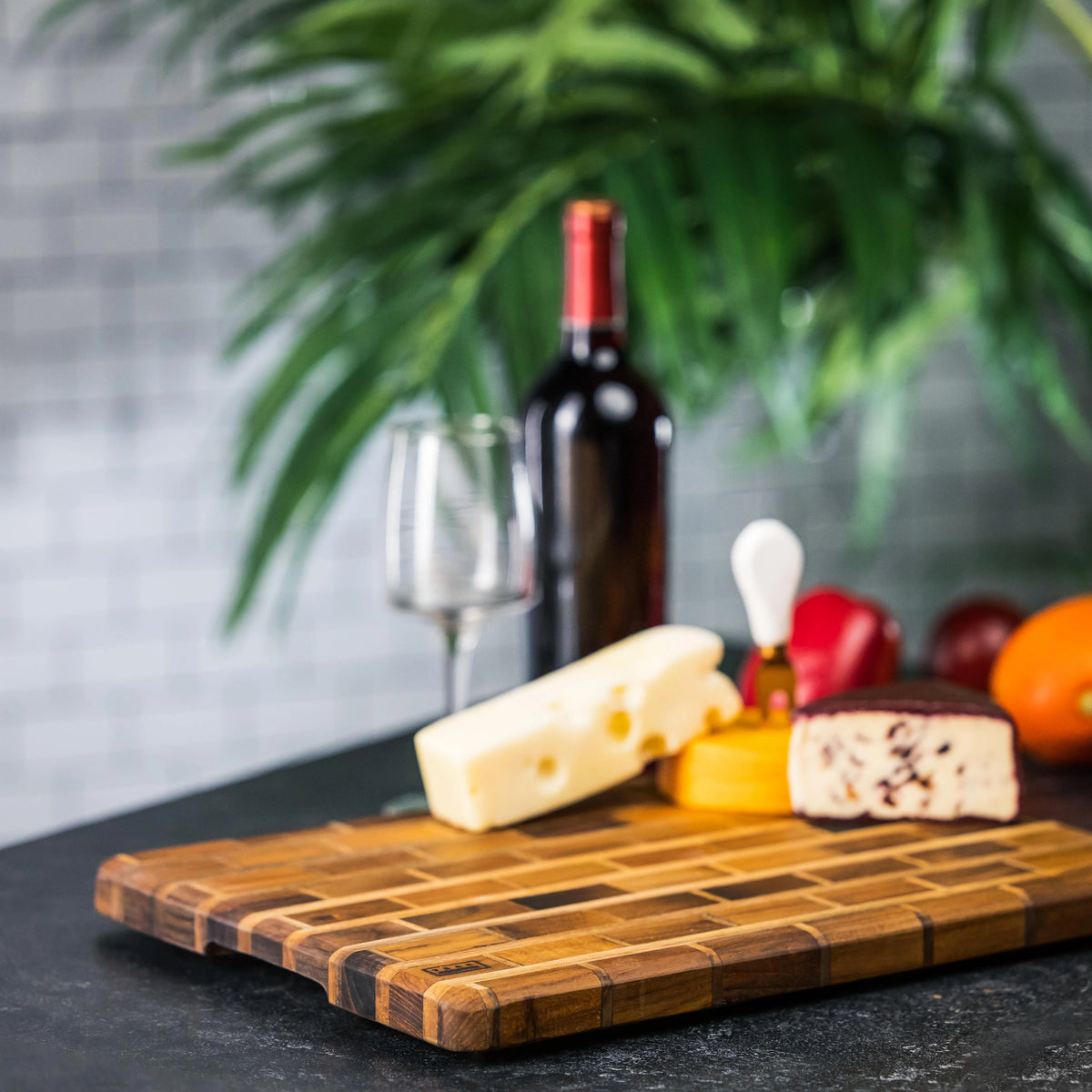 Teak Charcuterie Board, Handmade, 16x12x1 B195227