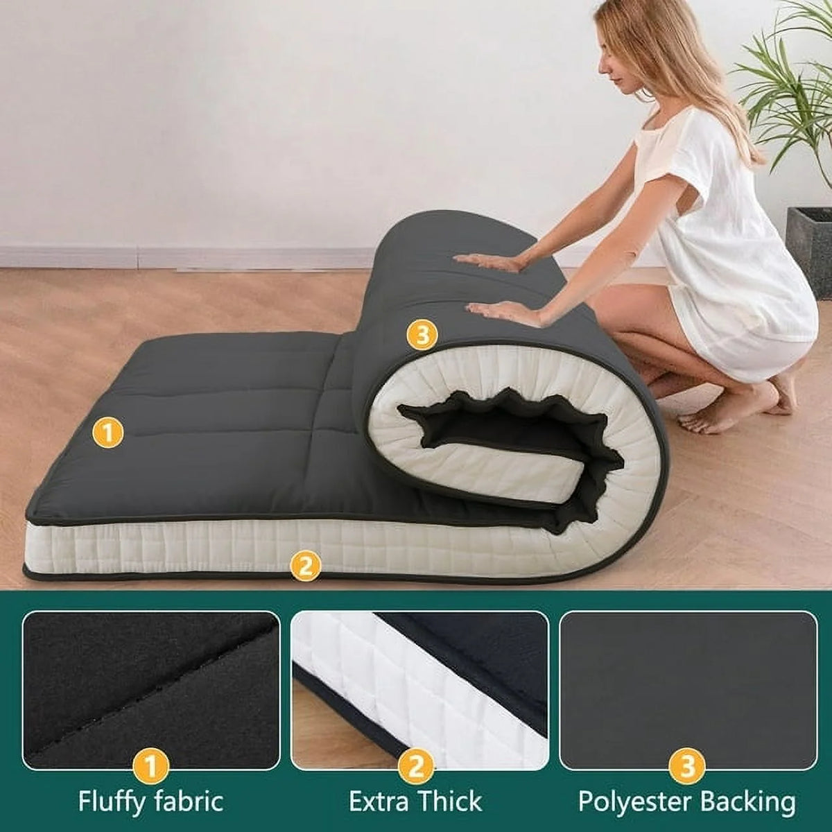 Japanese Floor Mattress with Storage Bag O873061