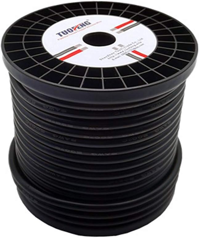 10 AWG Silicone Wire 90 Feet Black Stranded Tinned Copper Wire Pack of 2 A16850