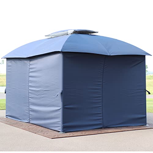 Tan 4-Piece Polyester Gazebo Sidewall Set Z572