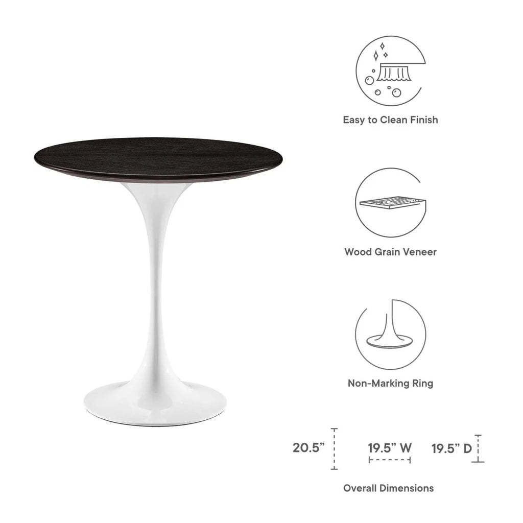 20" Round Side Table White Walnut Q703479