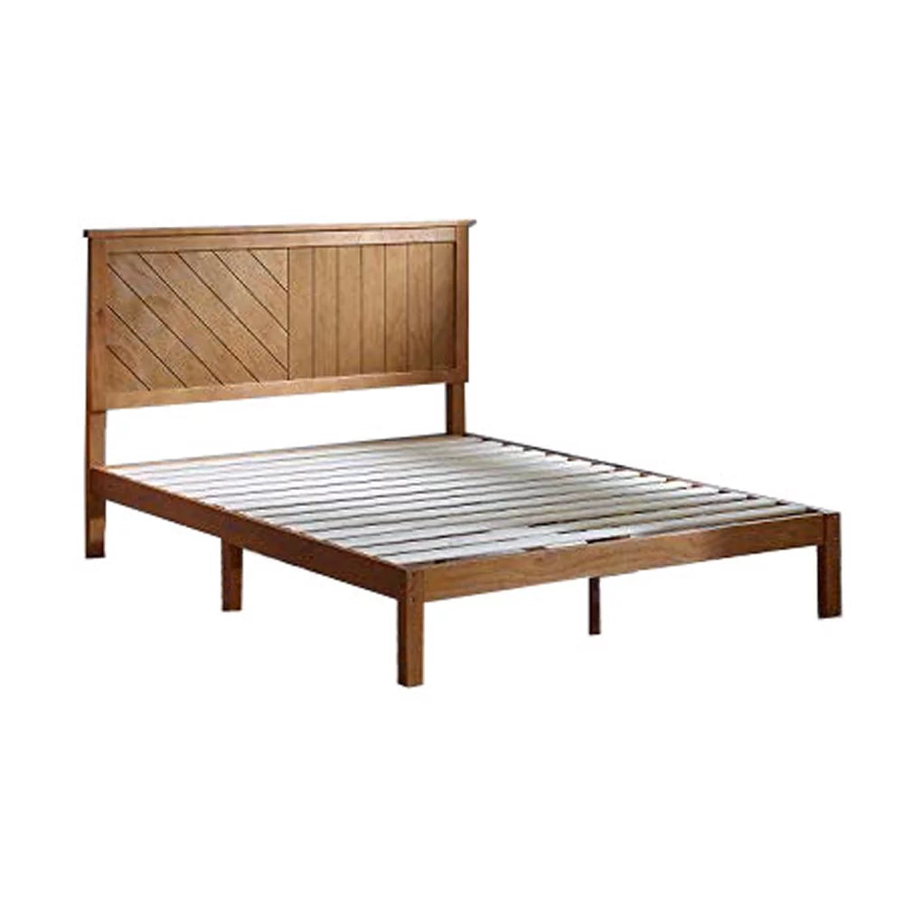 Solid Wood Platform Bed with Headboard King S4249