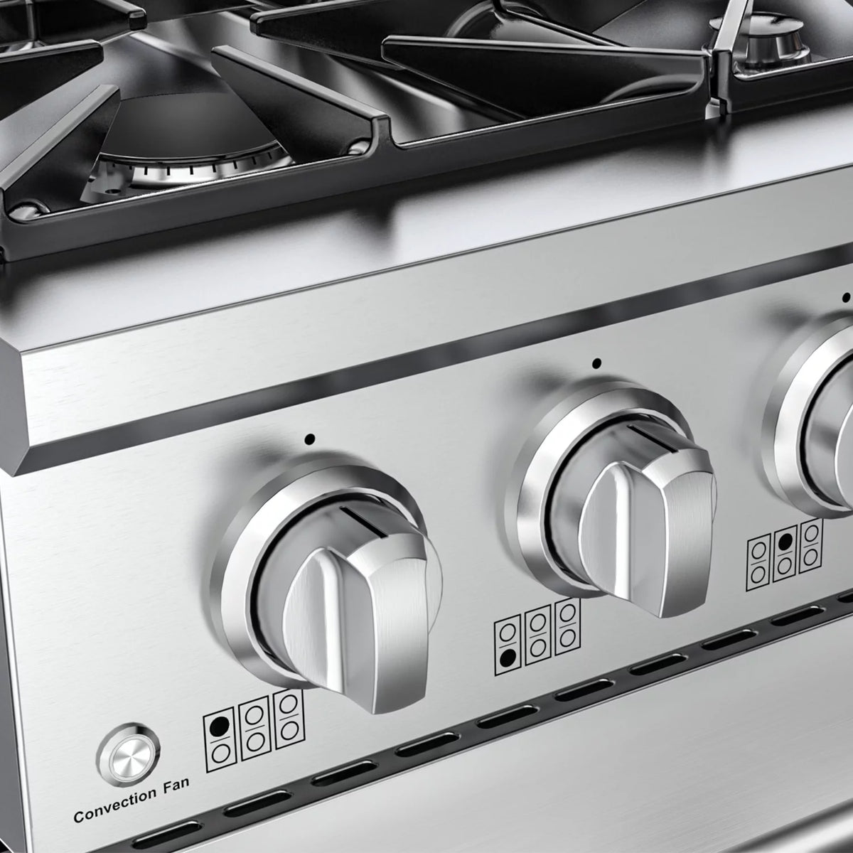 36 in. 5.2 cu. ft. Single Oven Gas Range with 6 Sealed Burners and Continuous Grates in Stainless Steel W843