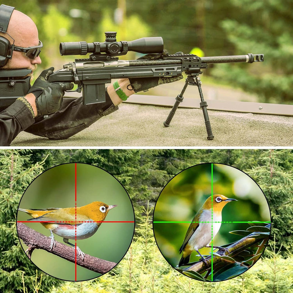 4-16x44 AO Rifle Scope with Red/Green Reticle Illuminated, Locking Turret, Sunshade and 20mm Rail Mount, Pack of 2 X4806
