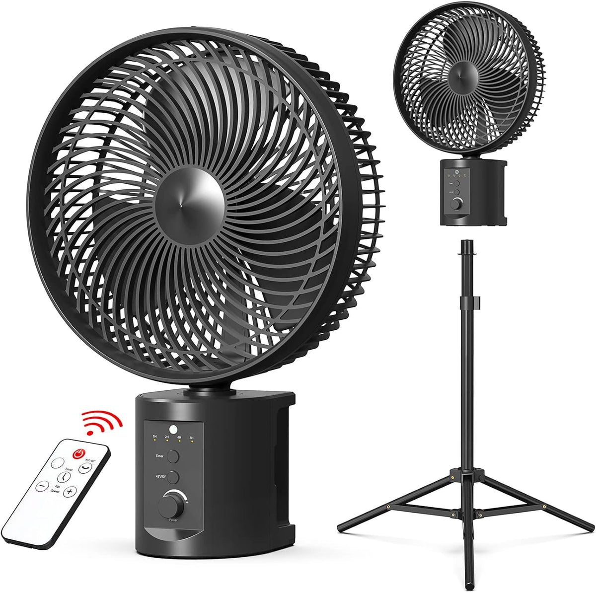 10 Inch Oscillating Rechargeable Battery Fan with Remote E653