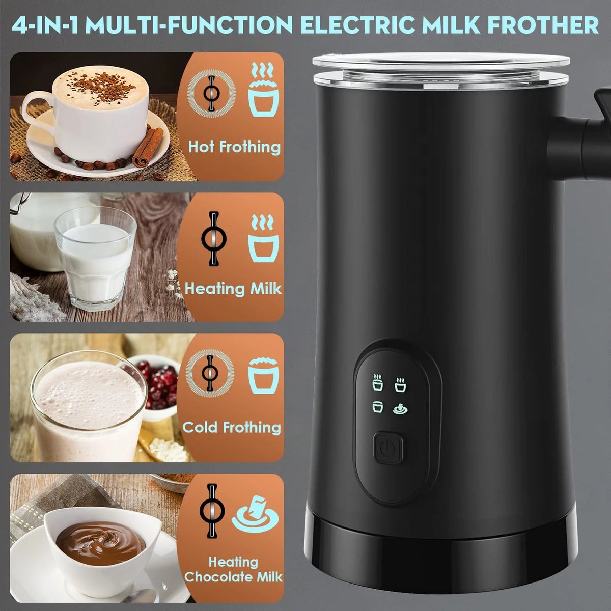 4 in 1 11.8oz Electric Milk Frother Y1680