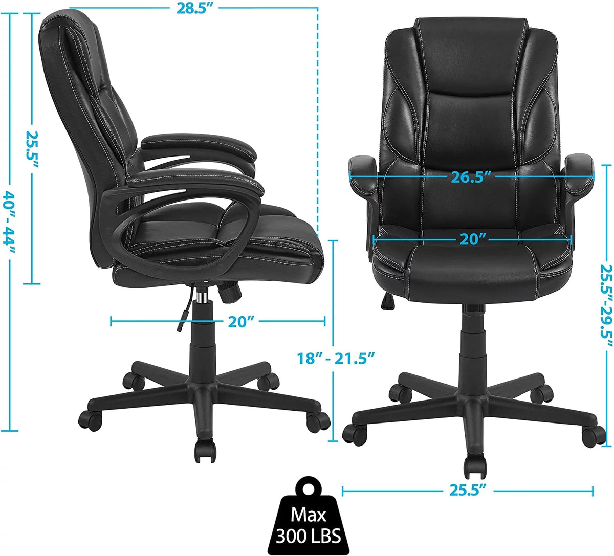 High Back Wide Seat PU Leather Office Chair F1661