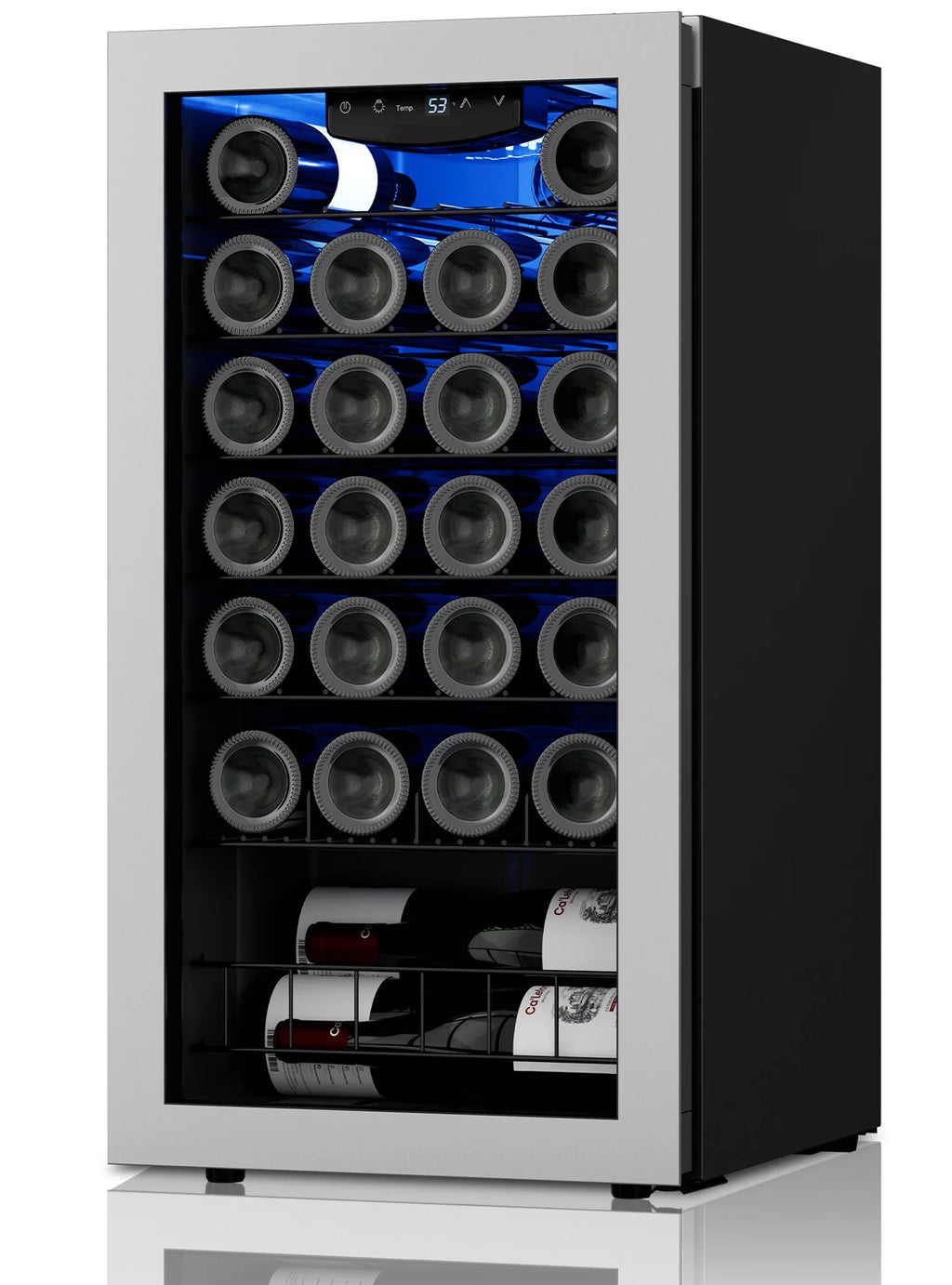 27 Bottle Mini Wine Fridge with Glass Door F5388