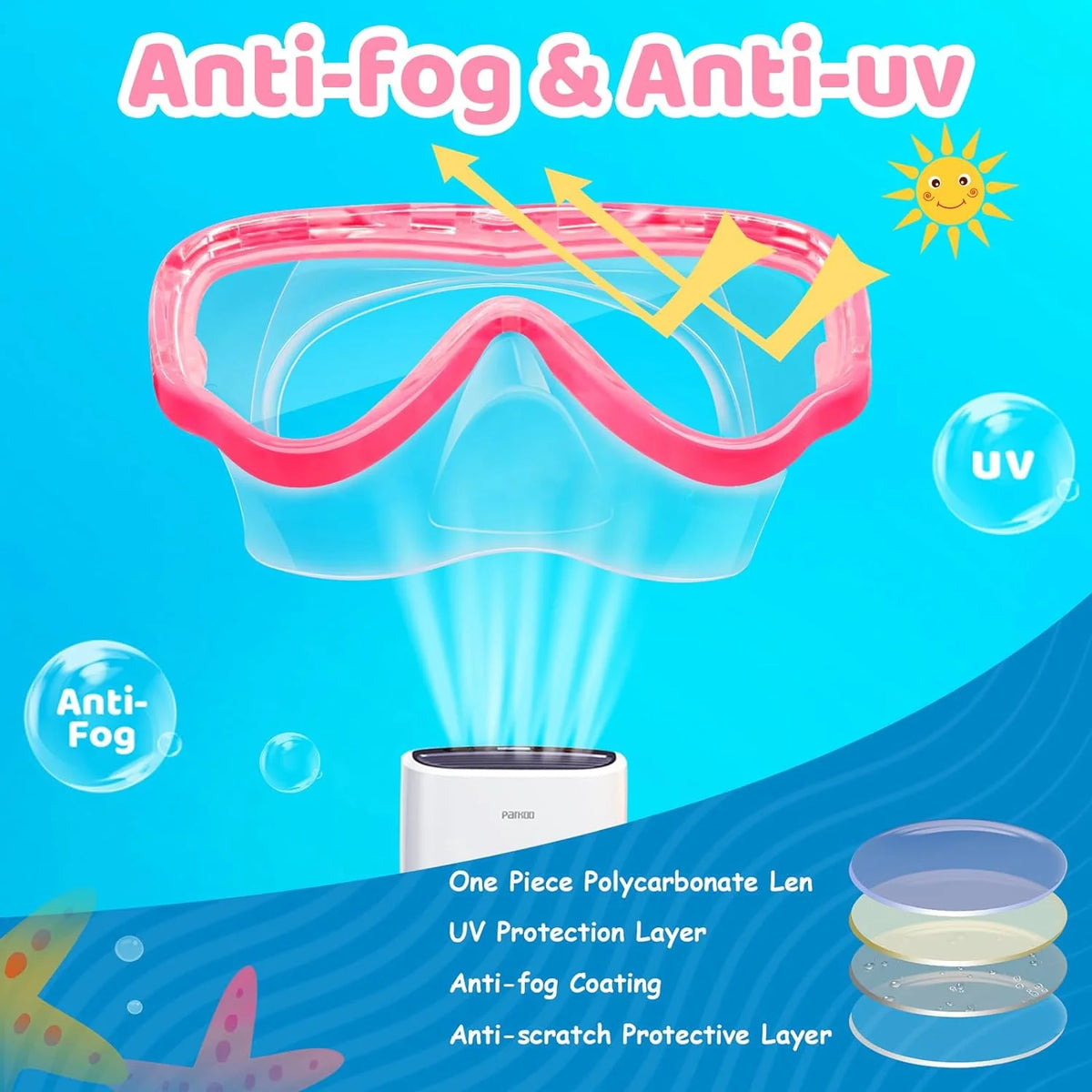 Children's Swimming Goggles with Nose Mask N627228