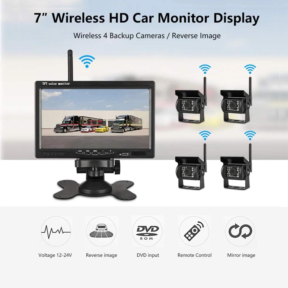 Waterproof Wireless Backup Camera with 7 HD LCD Monitor Kit G256109