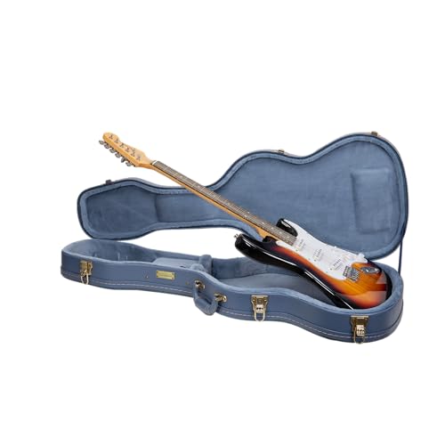 Carved Smoke Blue Wooden Hardshell Guitar Case I41974
